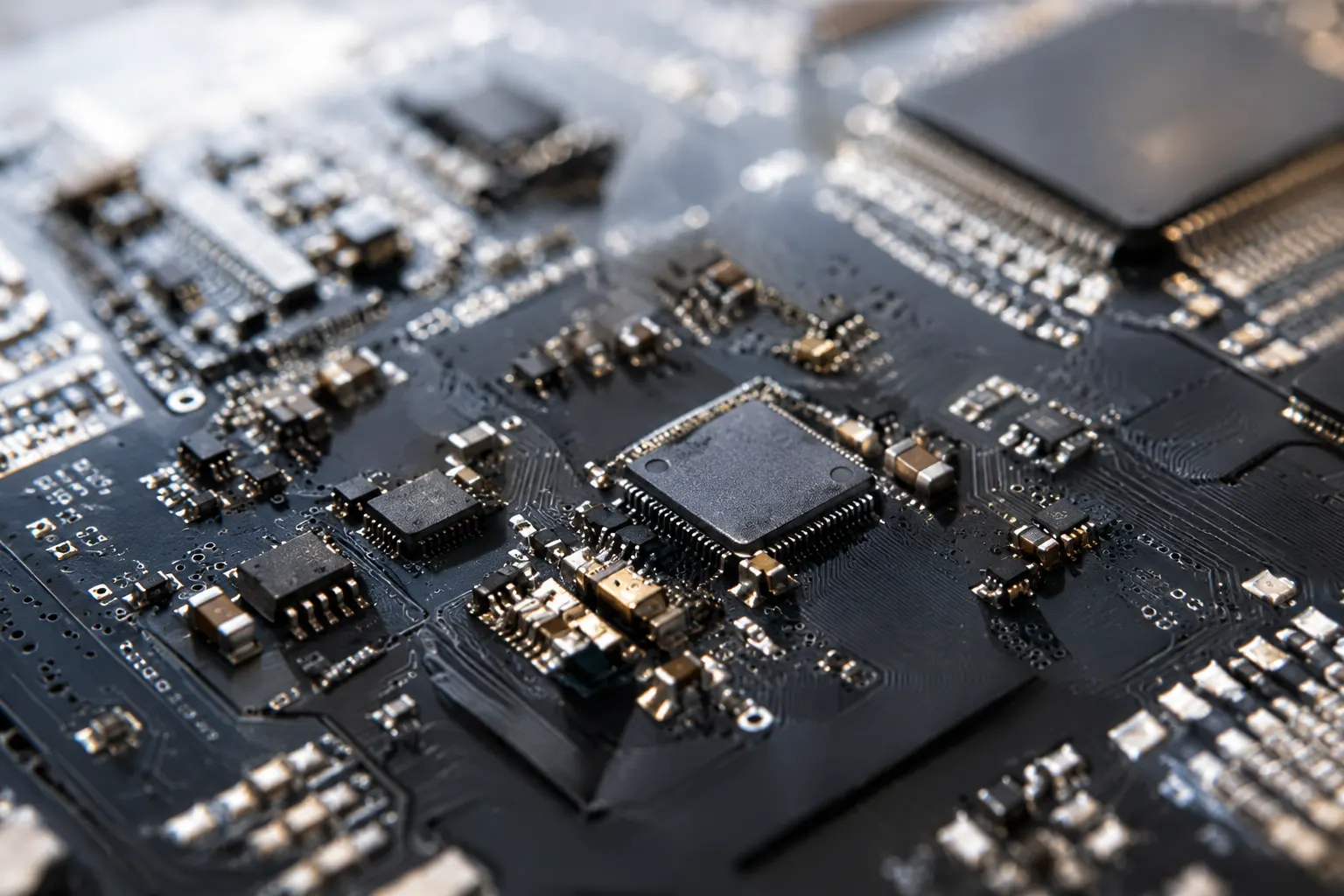 Close up of a modern circuit board