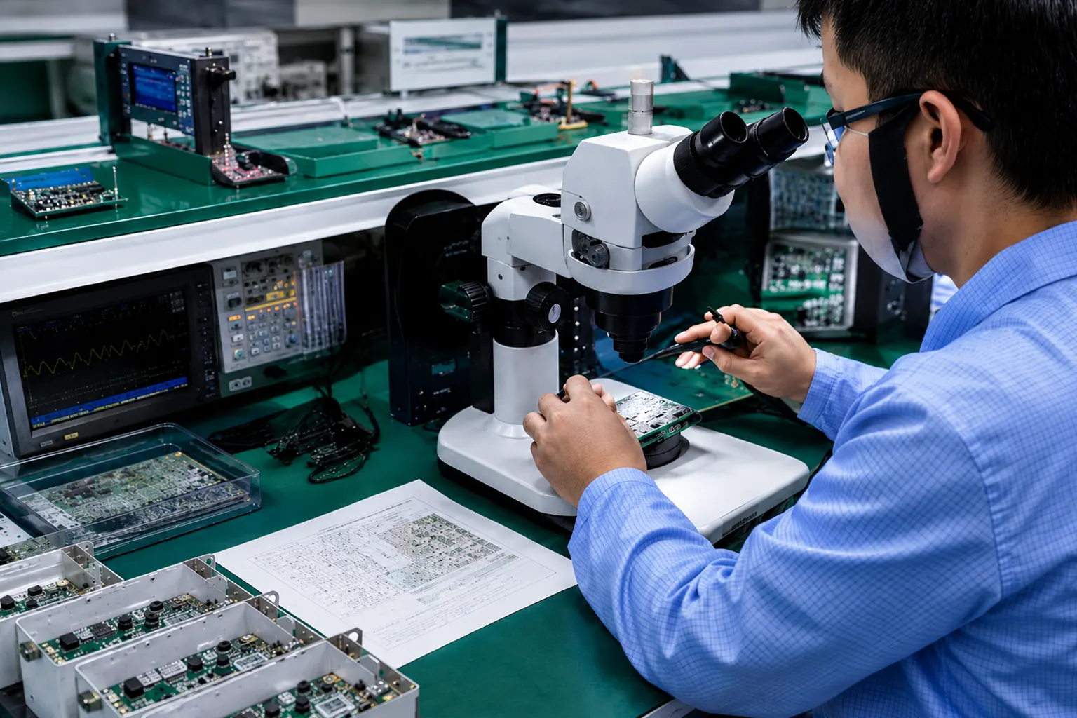 Electronics laboratory work setting 123456