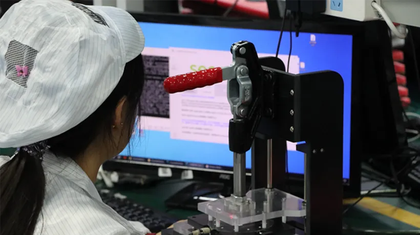 in-circuit testing ICT bed of nails fixture on a PCB assembly