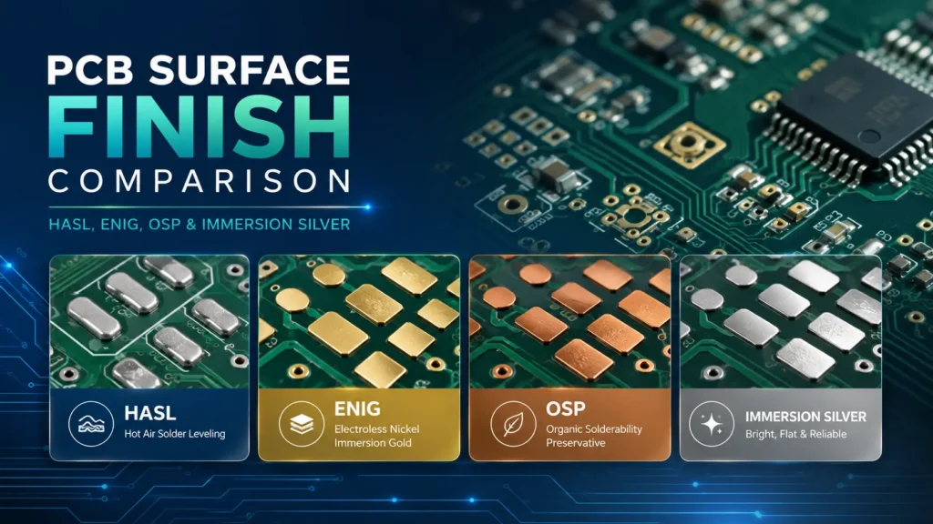 pcb surface finish types comparison hasl enig osp immersion silver 3