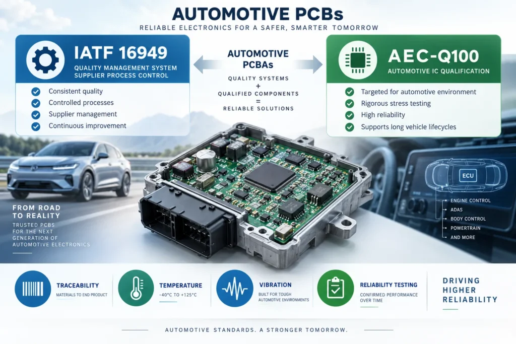 automotive pcb requirements iatf 16949 aec-q100 certification