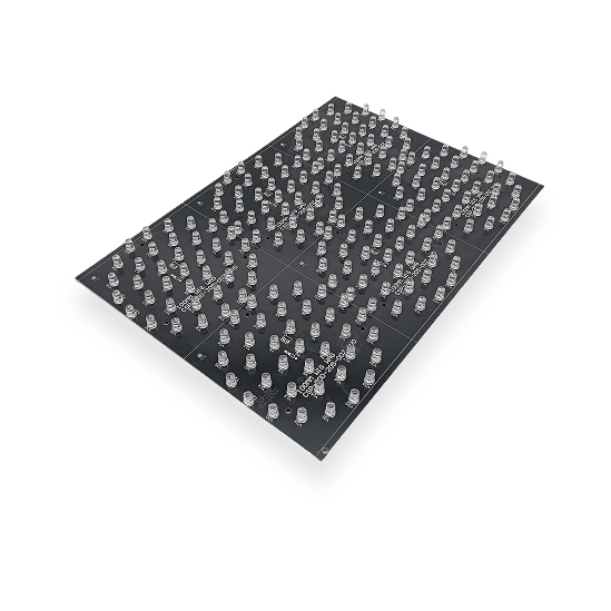 LED array circuit board shown in perspective