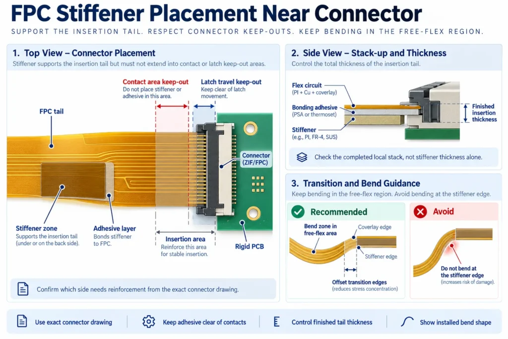 fpc stiffener connector placement diagram 1