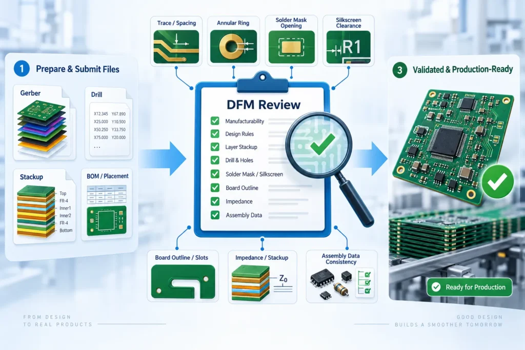 pcb dfm checklist design for manufacturability review process