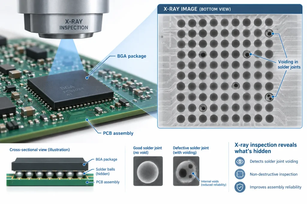 x-ray inspection bga solder joint voiding pcb assembly