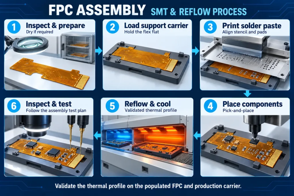 fpc assembly smt reflow process diagram