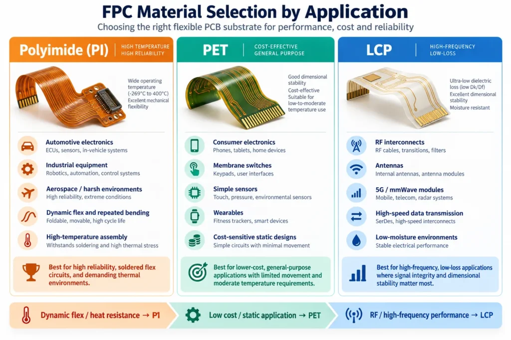 fpc material selection by application diagram