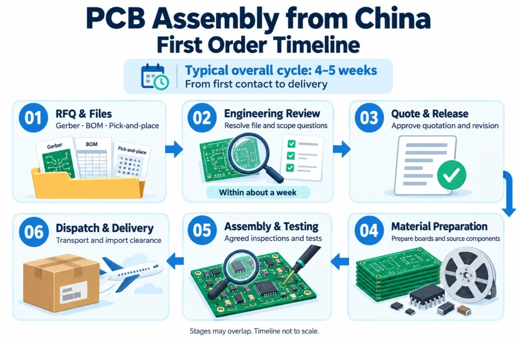 pcb assembly from china order timeline diagram