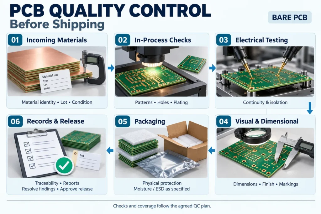 pcb quality control process stages before shipping diagram