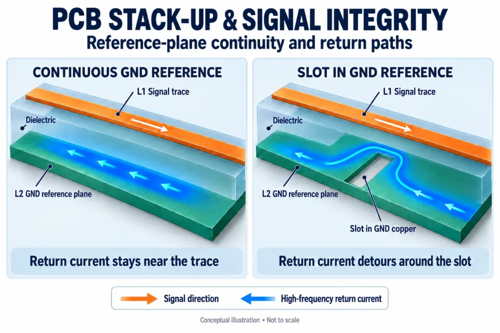 pcb stack up signal integrity reference plane diagram