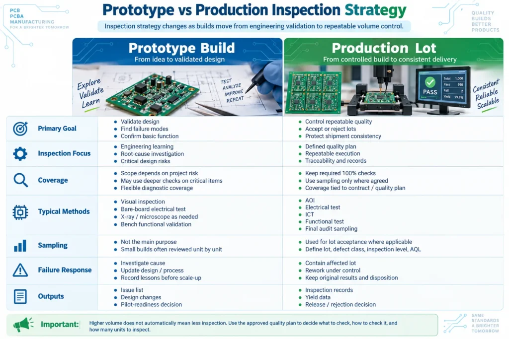 prototype production inspection comparison chart 1