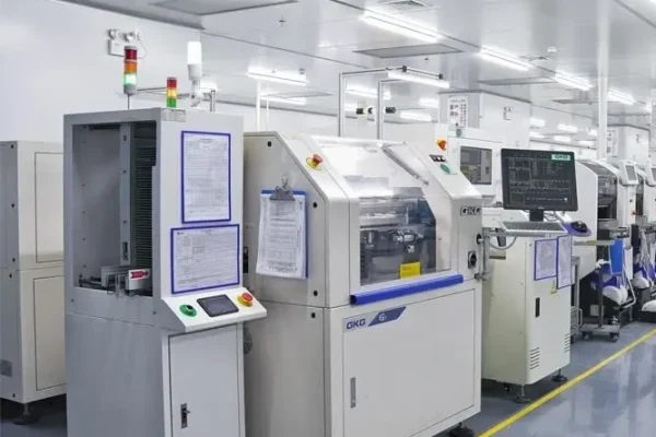 PCB assembly equipment arranged along a production line
